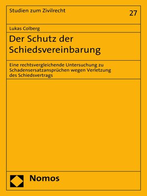 cover image of Der Schutz der Schiedsvereinbarung